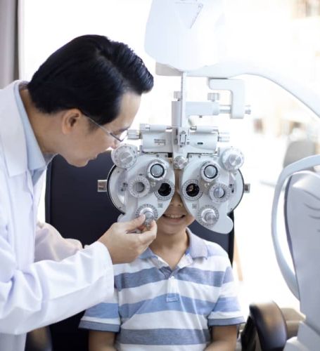 boy eye exam
