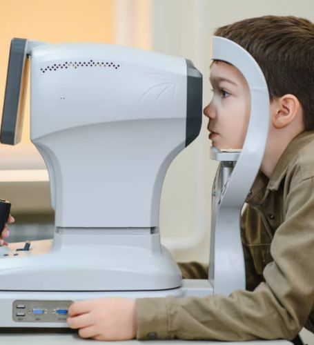 boy eye exam
