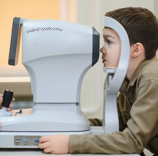 boy eye exam